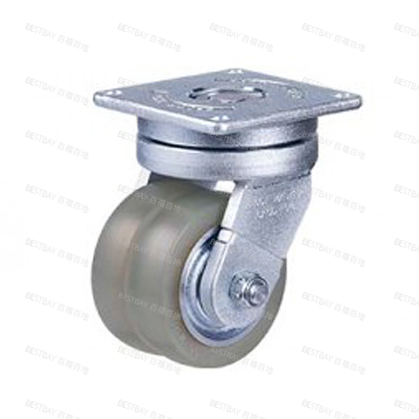 福马脚轮 FOOTMASTER GAGD系列4寸平底活动浇注型铝合金轮毂聚氨酯AGV脚轮(双轴承) GAGD-100-ASF-HUD