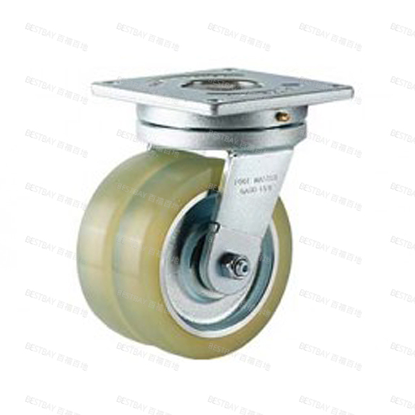 福马脚轮 FOOTMASTER GAGD系列6寸平底活动浇注型铝合金轮毂聚氨酯AGV脚轮(双轴承) GAGD-150-ASF-HUD