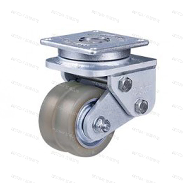 福马脚轮 FOOTMASTER GASD系列4寸平底活动浇注型铝合金轮毂聚氨酯AGV脚轮(双轴承) GASD-100-ASF-HUD