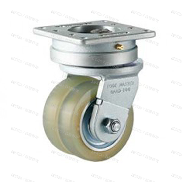 福马脚轮 FOOTMASTER GAAD系列4寸平底活动浇注型铝合金轮毂聚氨酯AGV脚轮(双轴承) GAAD-100-ASF-HUD