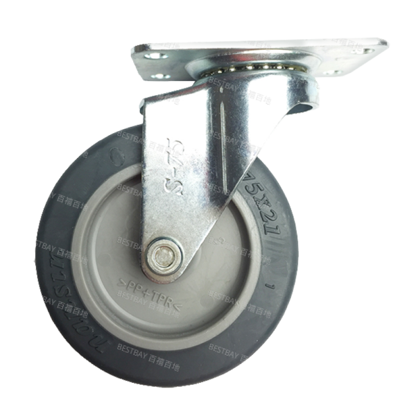 00系列3寸平底活动TP人造胶脚轮（轴套）