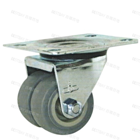 信希脚轮 SHINHEE KC01系列2寸平底活动注塑橡胶脚轮(螺栓轴或铆钉轴) KC01TRP2040S01