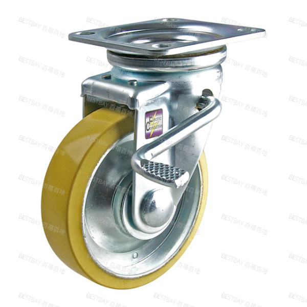 南星脚轮 NANSIN 6寸平板活动VUE聚氨酯双刹防静电脚轮（轴承） 5006-3-T2-VUE