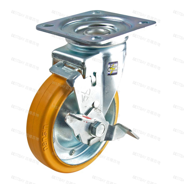 南星脚轮 NANSIN 3寸平底活动EE橡胶防静电单刹脚轮（轴套） 1303-2-T10-EE 整箱订货（40个/箱）