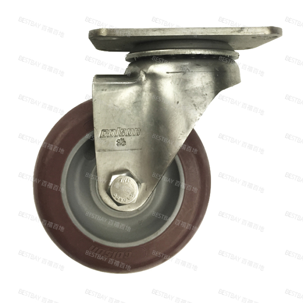 科顺脚轮 COLSON 2系列3.5寸不锈钢平底活动高科技聚氨酯脚轮(特尔灵) 2-3456-944