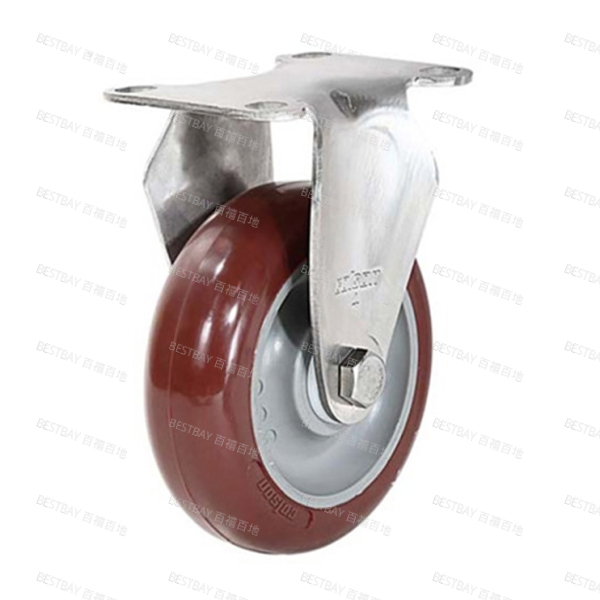 科顺脚轮 COLSON 2系列4寸不锈钢平底固定高科技聚氨酯脚轮(特尔灵) 2-4408-944