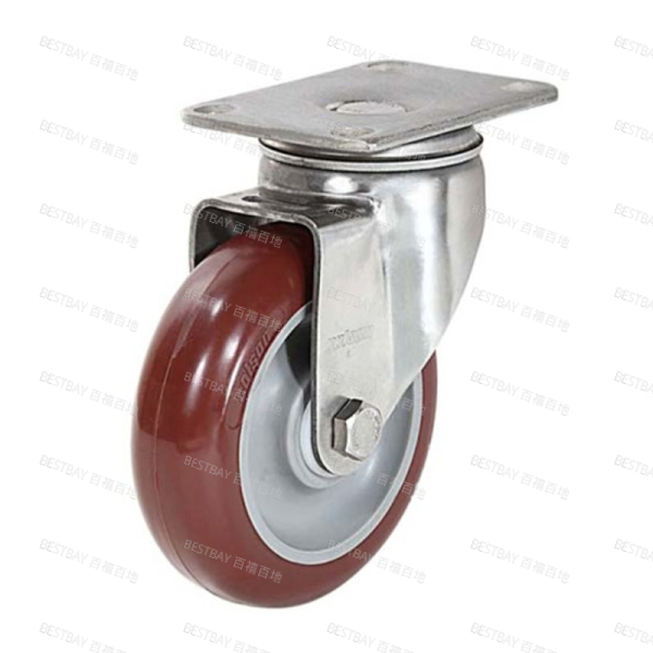 科顺脚轮 COLSON 2系列4寸不锈钢平底活动高科技聚氨酯脚轮(特尔灵) 2-4456-944