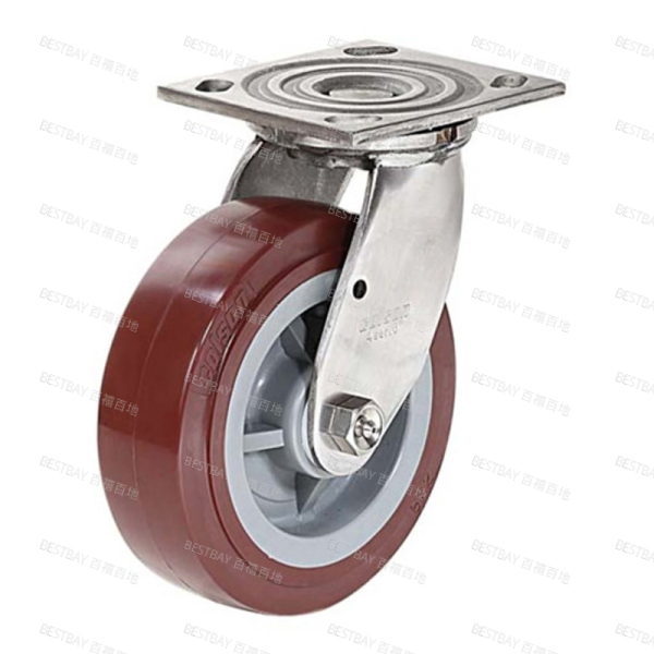 科顺脚轮 COLSON 4系列6寸不锈钢平底活动高科技聚氨酯脚轮(特尔灵) 4-6409-924