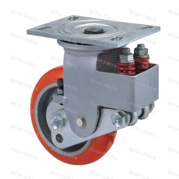 科顺脚轮 COLSON 6系列6寸美式减震平底活动聚氨酯铸铁轮脚轮(精密滚珠) SB-6509-948