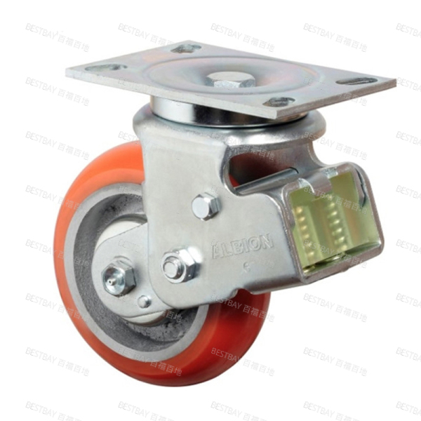 科顺脚轮 COLSON 6系列6寸欧式减震平底活动聚氨酯铸铁轮脚轮(精密滚珠) SC-6509-948