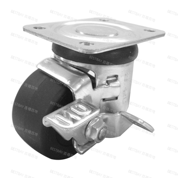 南星脚轮 NANSIN 60系列2寸平底活动GB强化尼龙单刹脚轮(轴套) 6002-2-T7-GB