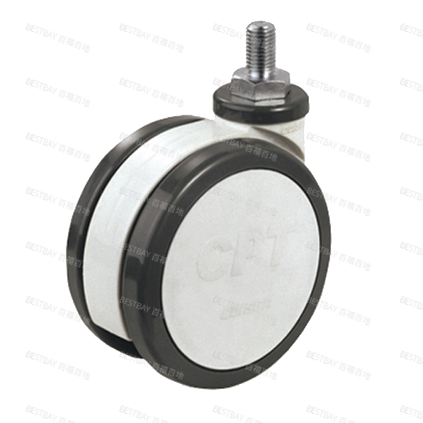 科顺脚轮 COLSON CPT5寸丝杆型聚氨酯医疗双轮脚轮（滚珠） CPT-5854-85