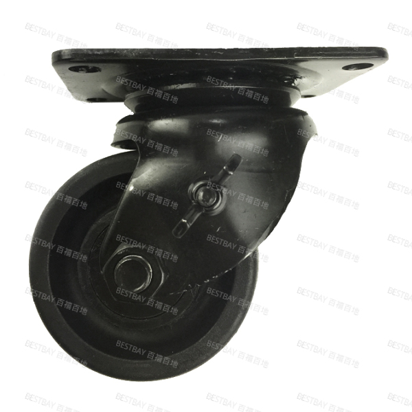 科顺脚轮 COLSON 商业机械轮2寸平底活动玻纤增强尼龙手拧式蝴蝶刹脚轮(轴套) S4-2205-351-99BRK3