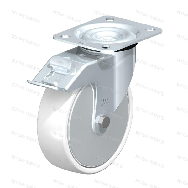 比克力脚轮 BLICKLE LE-PO系列5寸平底活动尼龙双刹脚轮（中心滚珠轴承） LE-PO 125KA-FI