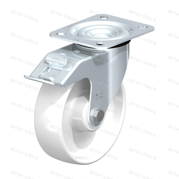 比克力脚轮 BLICKLE LE-PO系列5寸平底活动尼龙双刹脚轮（滚柱轴承） LE-PO 125R-FI