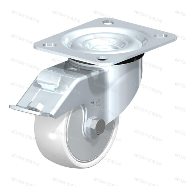 比克力脚轮 BLICKLE LE-PO系列3.5寸平底活动尼龙双刹脚轮（中心滚珠轴承） LE-PO 80KA-FI