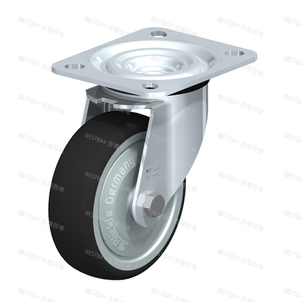 比克力脚轮 BLICKLE L-PATH系列4寸平底活动塑芯聚氨酯脚轮（中心滚珠轴承） L-PATH 100KF