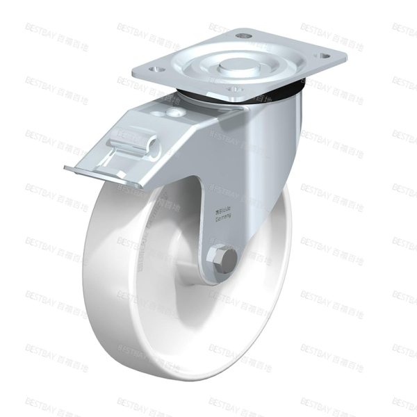 比克力脚轮 BLICKLE L-PO系列6寸平底活动尼龙双刹脚轮（滑动轴承） L-PO 200R-FI