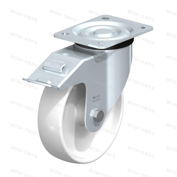 比克力脚轮 BLICKLE L-PO系列6寸平底活动尼龙双刹脚轮（滚珠轴承） L-PO 175G-FI