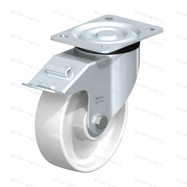 比克力脚轮 BLICKLE L-PO系列6寸平底活动尼龙双刹脚轮（滚柱轴承） L-PO 160K-FI