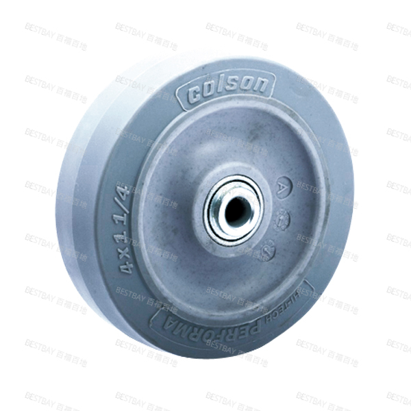 科顺脚轮 COLSON 2系列4寸超级人造胶（灰色平边）单轮（一体滚珠） 2-4-445