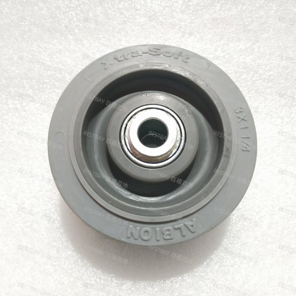 科顺脚轮 COLSON 2系列3.5寸超级人造胶（灰色平边）单轮（一体滚珠） A2-35-445