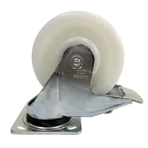 比克力脚轮 BLICKLE LEH-PO系列6寸平底活动尼龙双刹脚轮（滚珠轴承） LEH-SPO 150K-14-FI