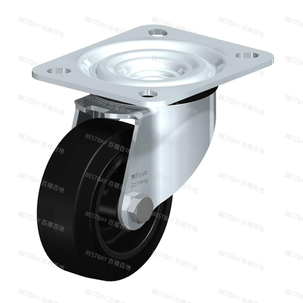 比克力脚轮 BLICKLE L-POEV系列3.5寸平底活动弹性实心橡胶脚轮（中心滚珠轴承） L-POEV 80KF