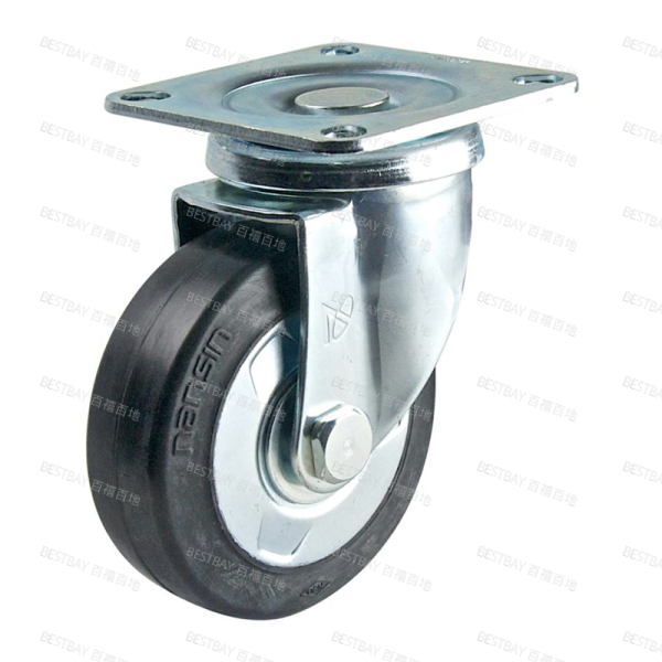 南星脚轮 NANSIN 20系列4寸平底活动RS灰色橡胶脚轮(轴承) 2004-1-T1-RS 整箱订货(15个/箱)