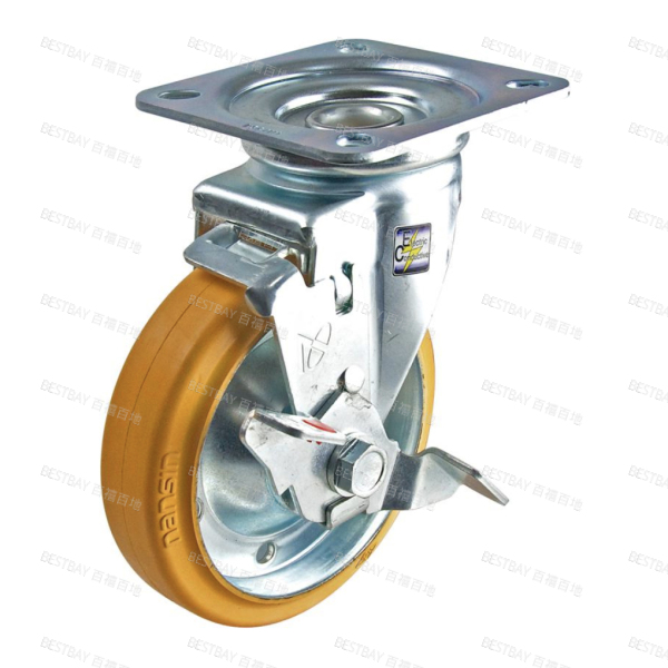 南星脚轮 NANSIN 6寸平底活动VE橡胶防静电单刹脚轮(轴承) 5006-2-T2-VE 整箱订货(6个/箱)