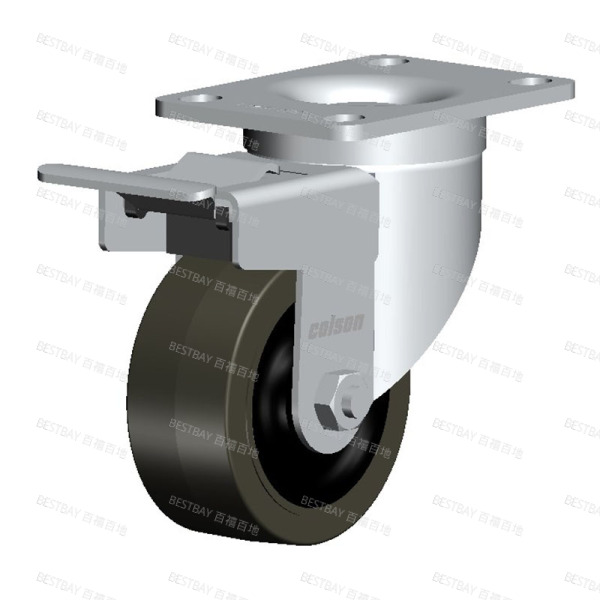 科顺脚轮 COLSON 2系列3寸平底活动导电轮（平边）金属双刹脚轮（一体滚珠） A2-3346-445CBRK4