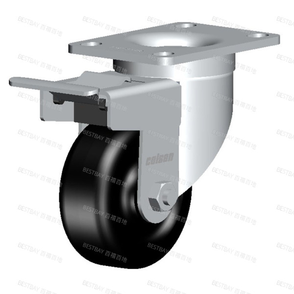 科顺脚轮 COLSON 2系列3寸平底活动230℃耐高温轮金属双刹脚轮（轴套） A2-3346-52HTBRK4