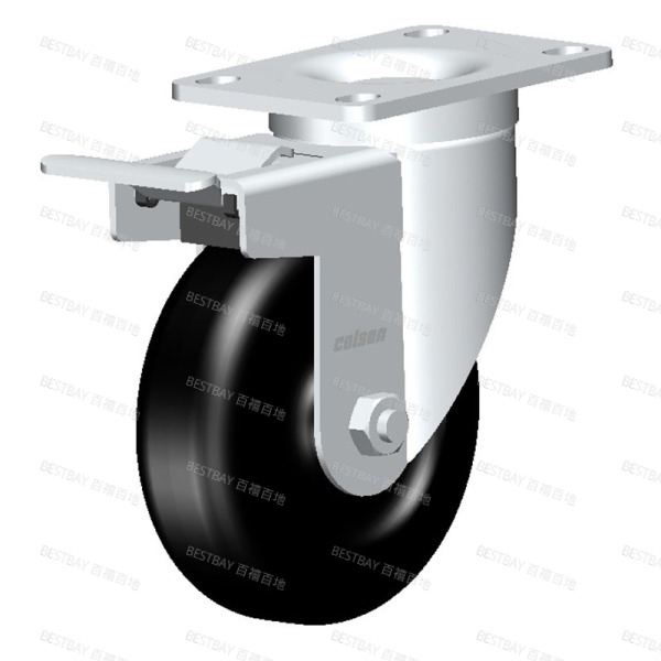 科顺脚轮 COLSON 2系列4寸平底活动230℃耐高温轮金属双刹脚轮(轴套) 2-4646-52HTBRK4