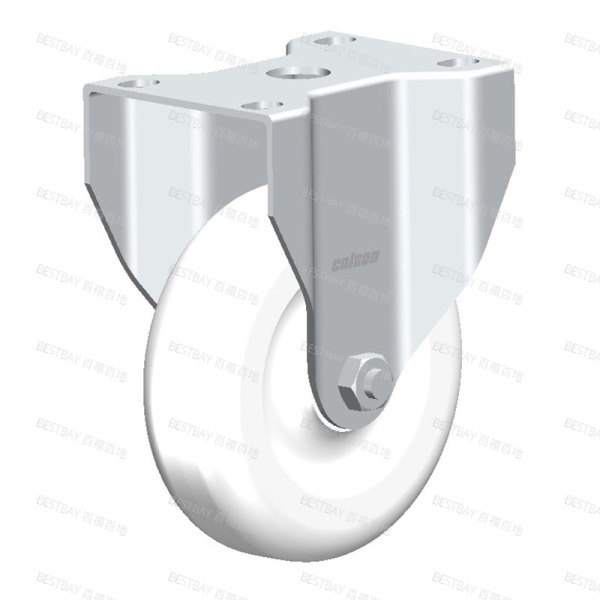 科顺脚轮 COLSON 2系列4寸平底固定白色尼龙脚轮(一体滚珠) 2-4608-255