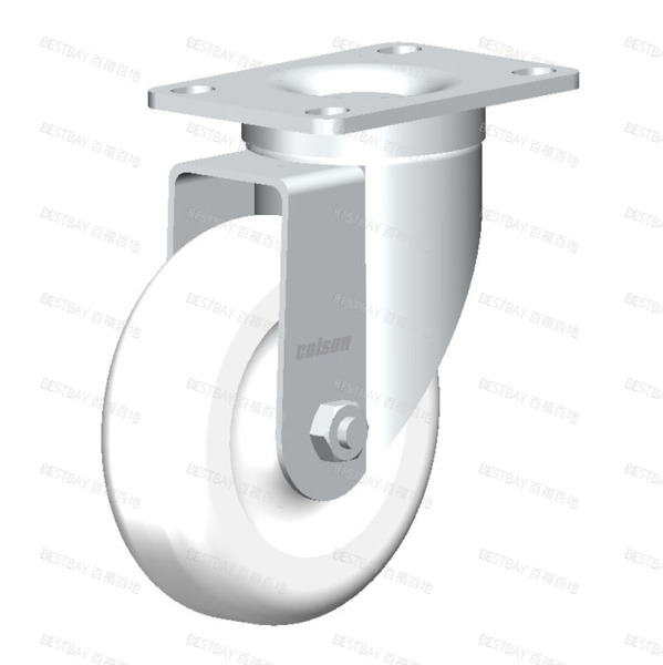 科顺脚轮 COLSON 2系列4寸平底活动白色尼龙脚轮(一体滚珠) 2-4646-255