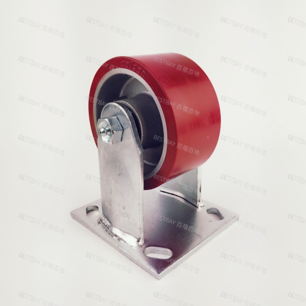 科顺脚轮 COLSON 4系列4寸平底固定聚氨酯包铝芯脚轮(滚柱) 4-4108-939