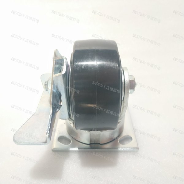 科顺脚轮 COLSON 4系列4寸抗冲击型平底活动改性尼龙金属边刹脚轮(滚柱) 4-4189-829BRK3