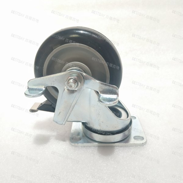 科顺脚轮 COLSON 2系列4寸平底活动改性尼龙金属边刹脚轮(一体滚珠) 2-4646-225BRK1