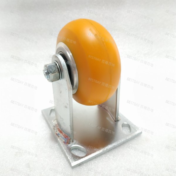 科顺脚轮 COLSON 4系列4寸平底固定CG-MAX橙色高弹聚氨酯包铝芯脚轮(精密滚珠) 4-4108-9NC