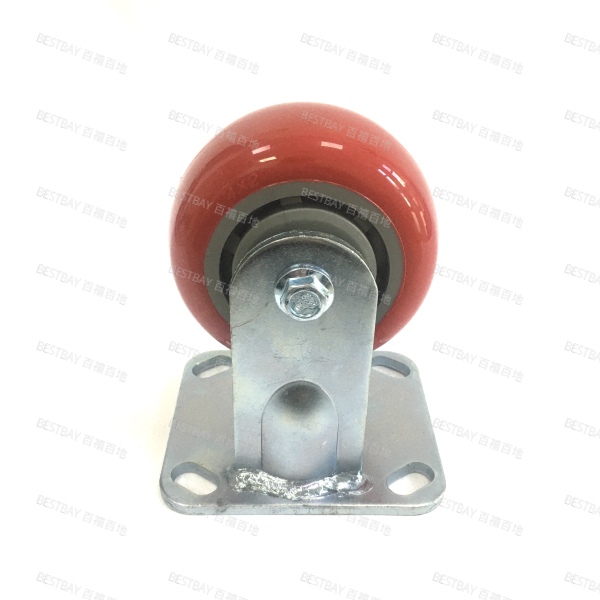 路威脚轮 ROLVE 41系列4寸平底固定塑芯聚氨酯脚轮(双轴承) 41-04212