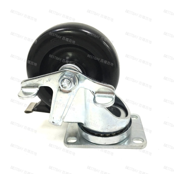 科顺脚轮 COLSON 2系列4寸平底活动聚烯烃金属边刹脚轮(特尔灵) 2-4646-533BRK1